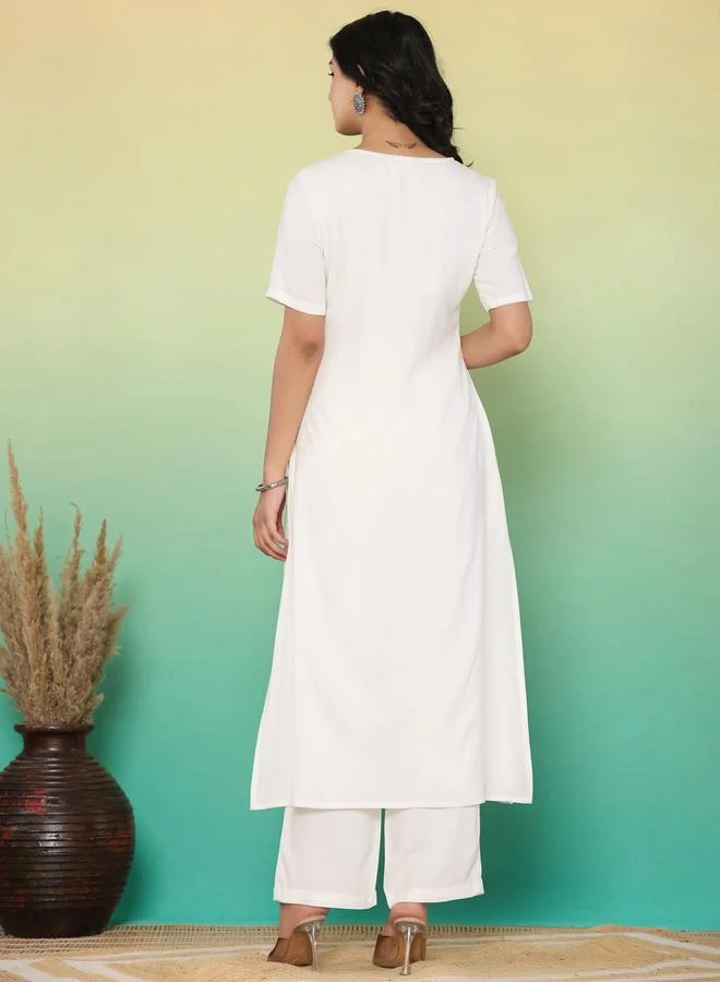 Kasya  White Summer Viscose Co-Ord Set for Women | Best Price UAE